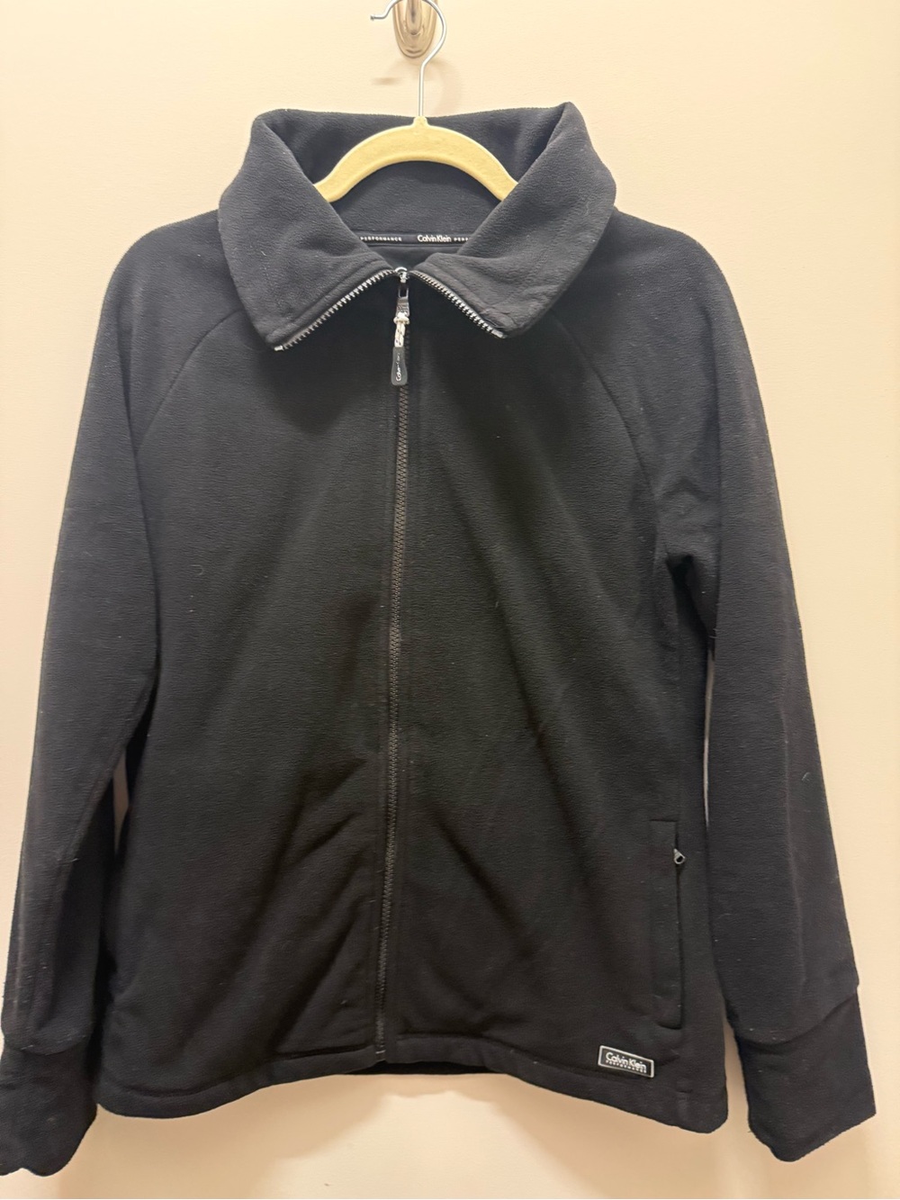 Calvin Klein Women’s Fleece Black Full-Zip Jacket medium EUC